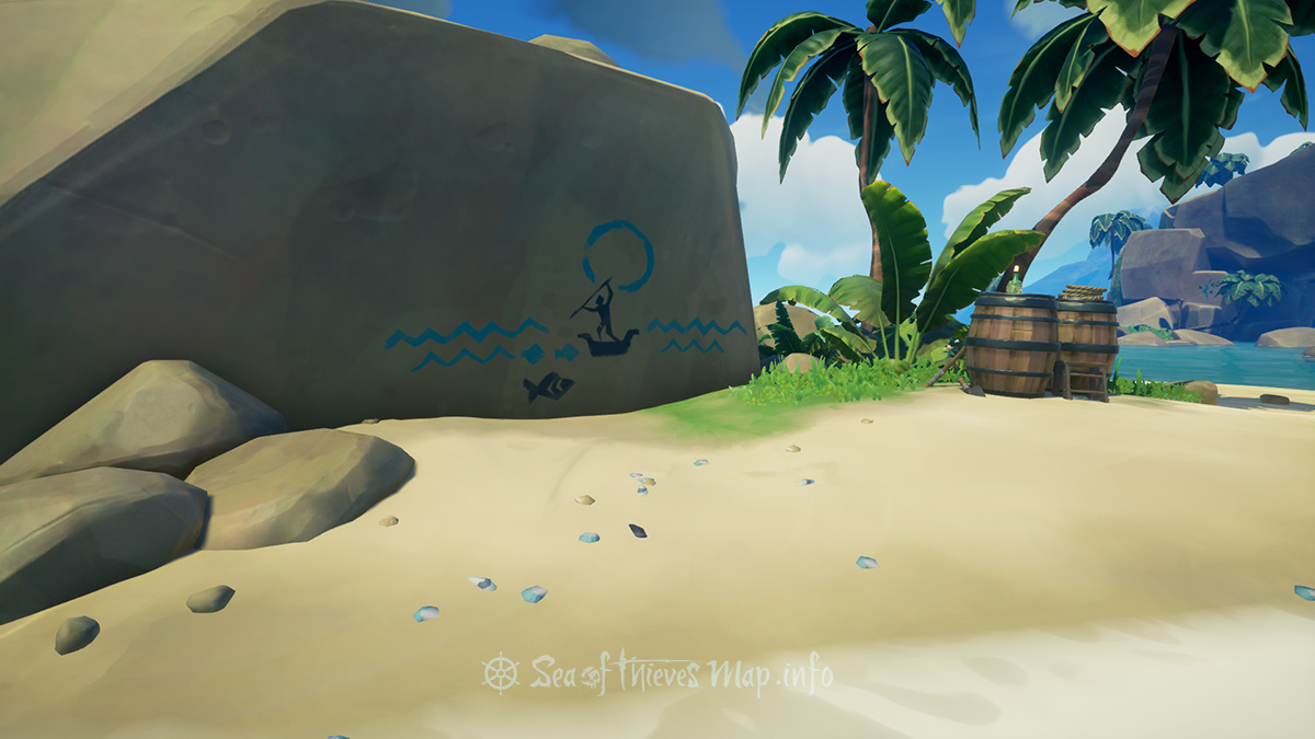 Sea Of Thieves Map - The spearfisherman on the lonely isle does a clue disguise, uncovered with a lantern raised to the skies - Riddle Step