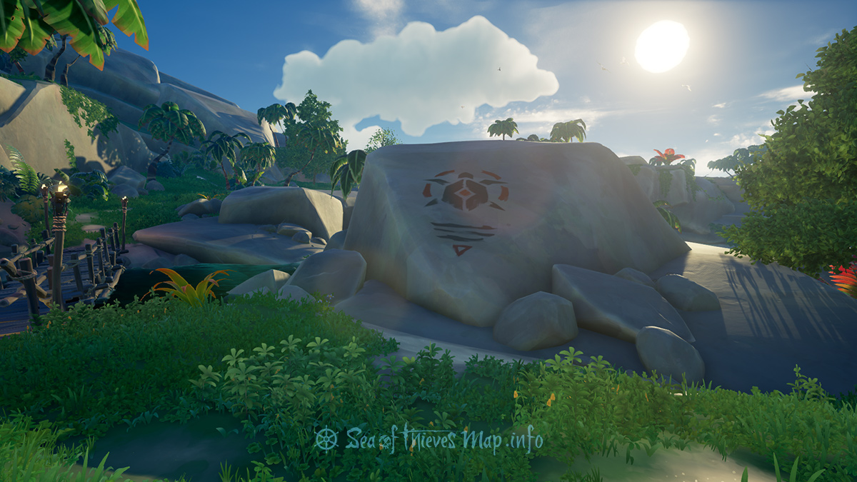 Sea Of Thieves Map - Find turtle rock up high to the east, if I remember right, 6 paces east by south east, unearth my gold there you might - Riddle Step