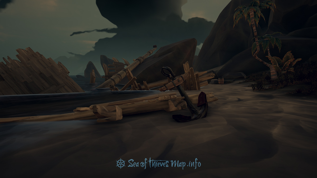 Sea Of Thieves Map - To the shipwreck's anchor on the East shores now ye need to tread, a secret shown when this map is read - Riddle Step