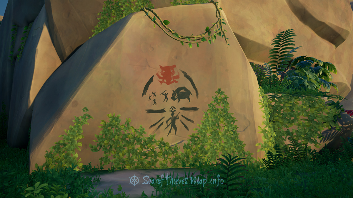 Sea Of Thieves Map - Seek the Hunter's tale on the North West grassy ledge, close to plunder, dig 6 paces North West, don't make a blunder - Riddle Step