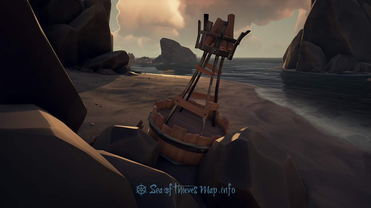 Sea Of Thieves Map - From the washed up buoy on the South shores ye are getting near, 5 paces East-by-South East and shovel here - Riddle Step