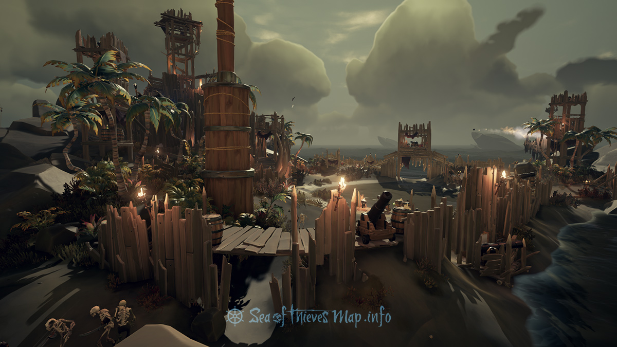 Sea Of Thieves Map - Fort Island - Shark Fin Camp
