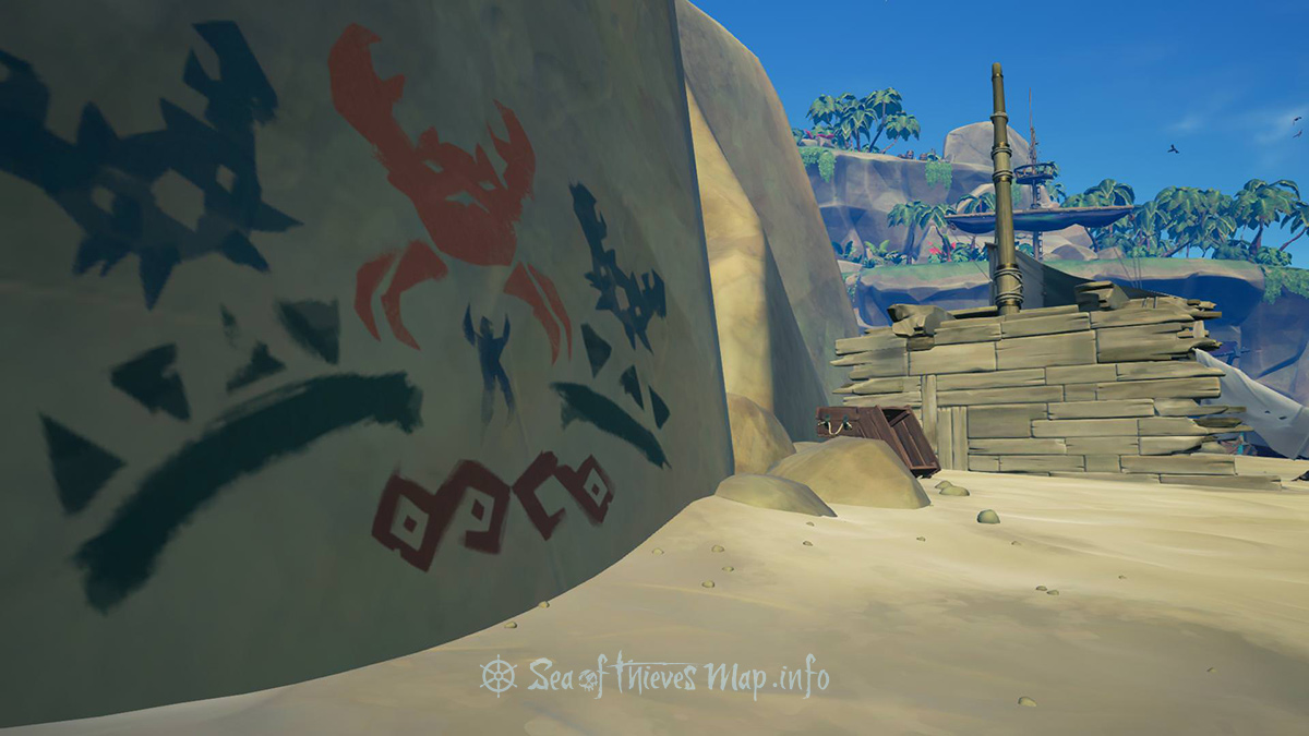 Sea Of Thieves Map - Find the thrice marked crabs on the East beach - Riddle Step